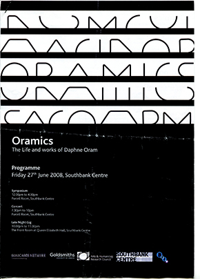 Oramics Symposium at The Purcell Room, June 2008